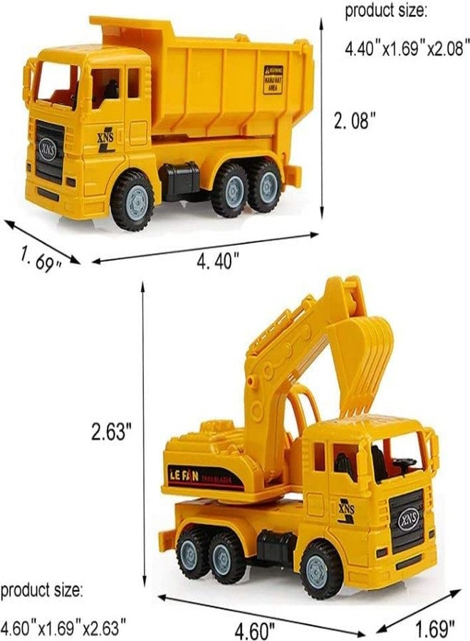 Hemtik Unbreakable Excavator, Mixture, Dumper & Tank Construction Engineering Toy Vehicle for Children (Pack of 4)(Yellow) - Image 3
